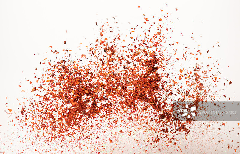 飞扬的干红辣椒粉图片素材
