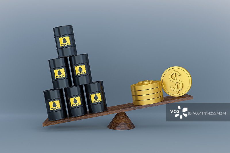 跷跷板上的原油图片素材