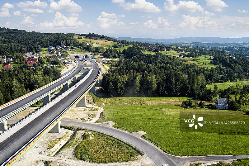 波兰克拉科夫和扎科帕内之间的新S7高速公路图片素材