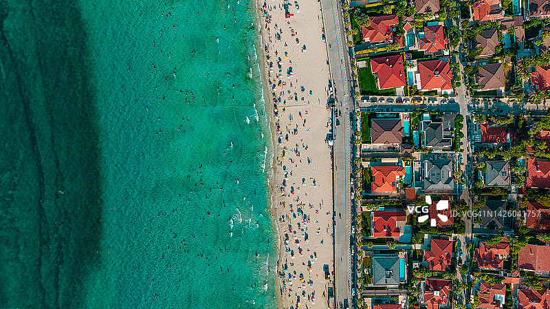 伊兹密尔切什梅伊利卡海滩航拍图片素材