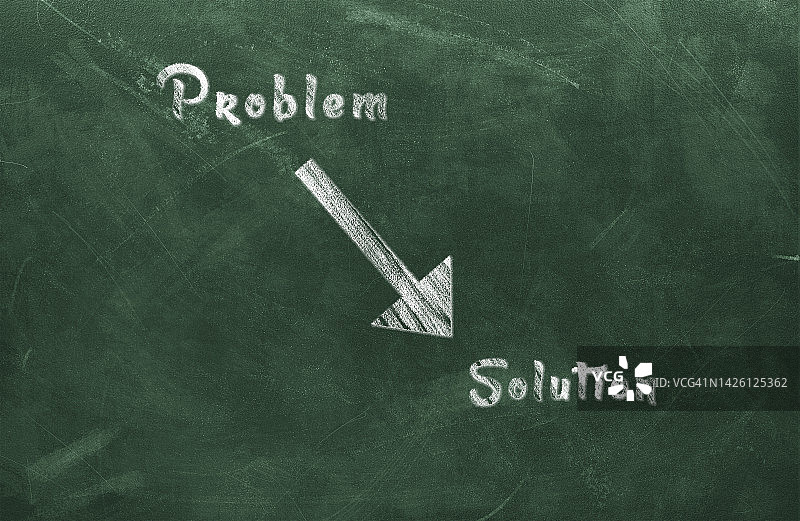 黑板上的问题和解决方案图片素材