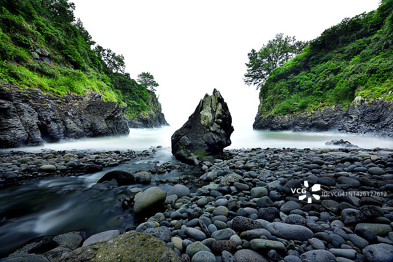 济州岛西归浦市岩石图片素材