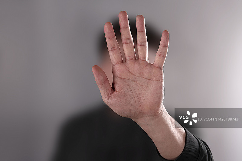 手部，男人的手，手掌，伸出，手势，停止图片素材
