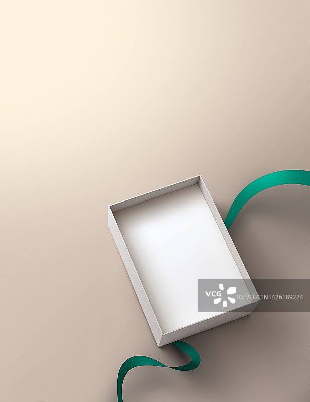 盒子、礼品盒、空盒子、打开、丝带、顶角图片素材