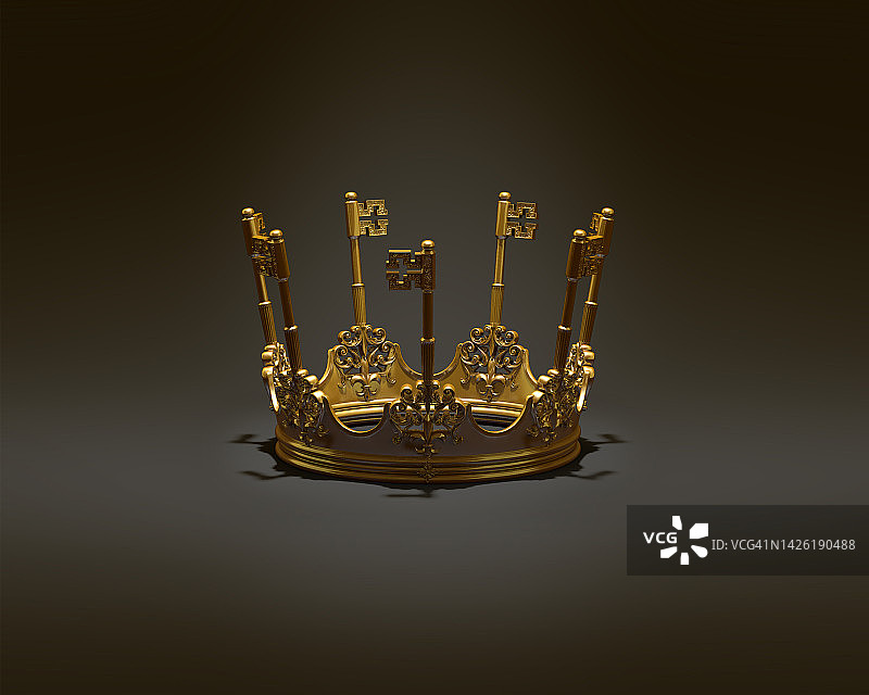 金色3D皇冠（无人）图片素材