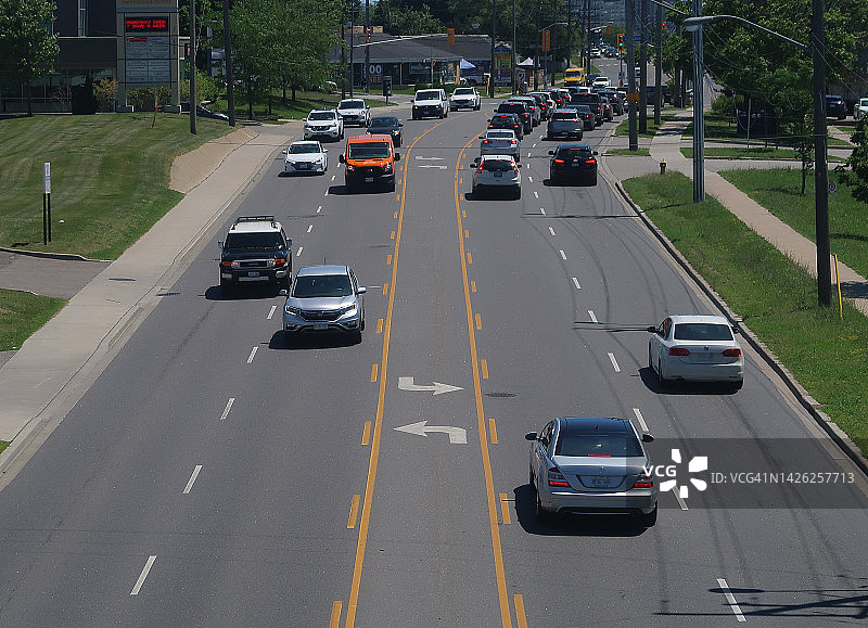 繁忙的城市街道上的车流图片素材