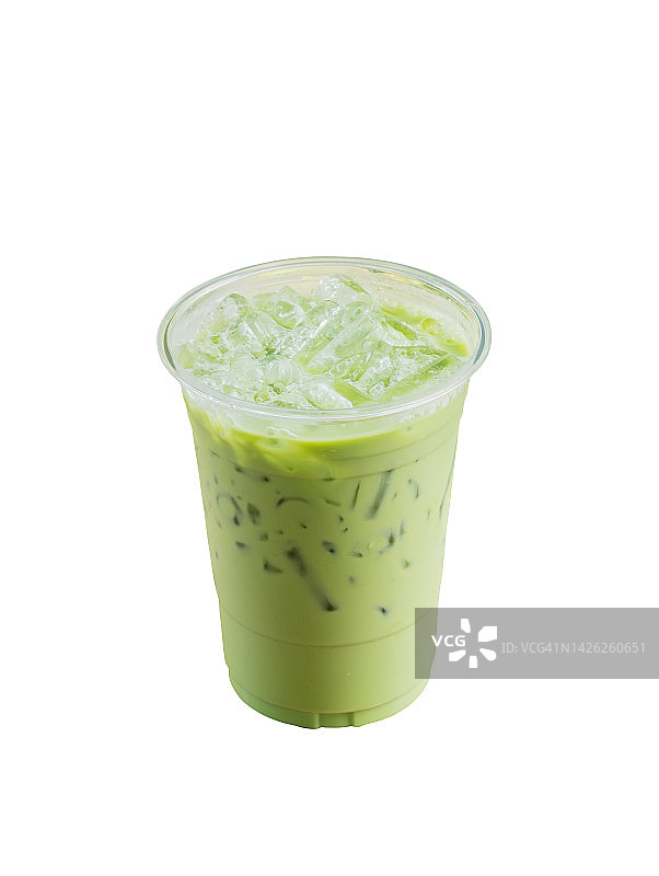 冰绿茶白色背景抠图图片素材