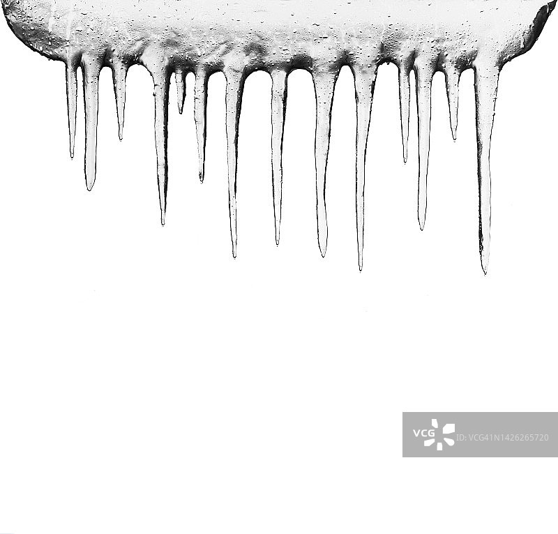 白色背景上的冰柱图片素材