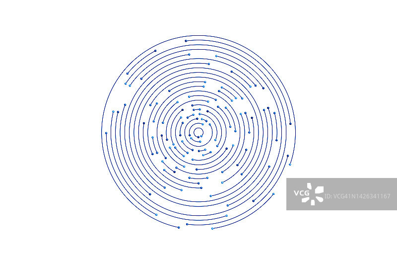白色背景上的同心圆迷宫图片素材