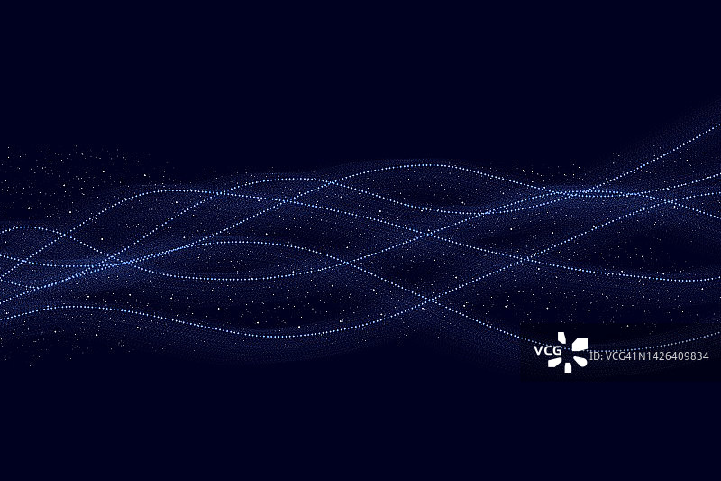 蓝色背景粒子科技线条图案图片素材