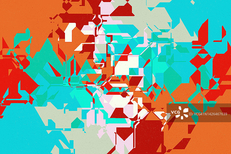 抽象几何橙色青色三角形纹理背景图片素材