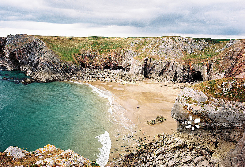 威尔士海岸线的壮丽景色图片素材