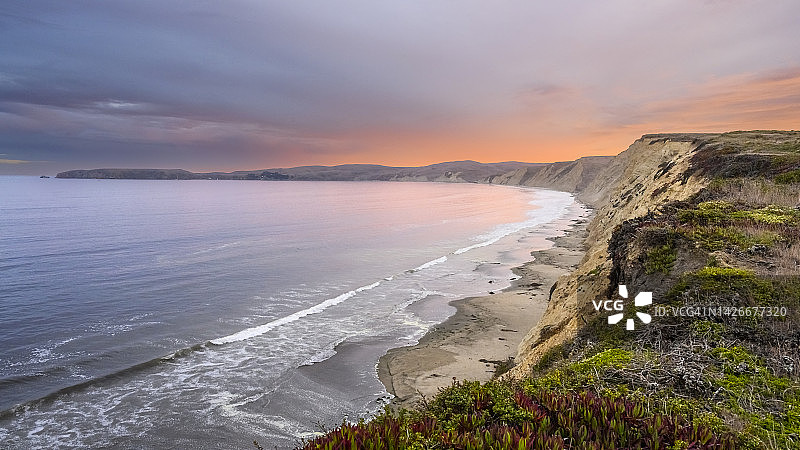 德雷克斯海滩，雷耶斯角国家海岸，加利福尼亚州图片素材