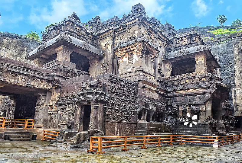 印度马哈拉施特拉邦埃洛拉凯拉萨神庙图片素材