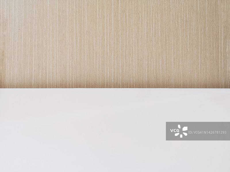 木墙上的白色地板图片素材