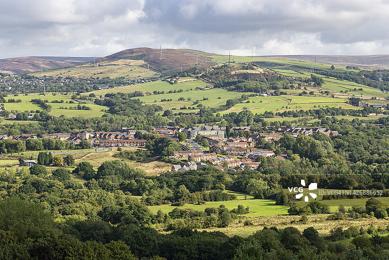 英格兰北部丘陵地带的住宅区图片素材