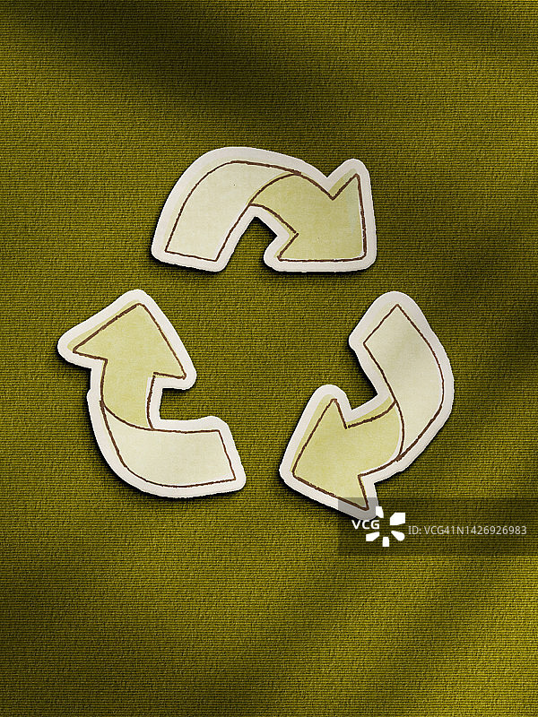 纸雕工艺回收标志图片素材