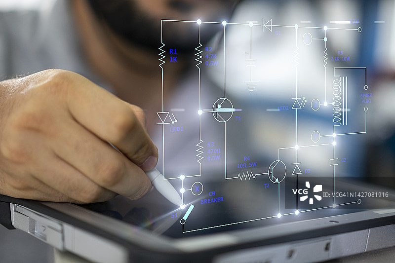 电气系统工作图图片素材