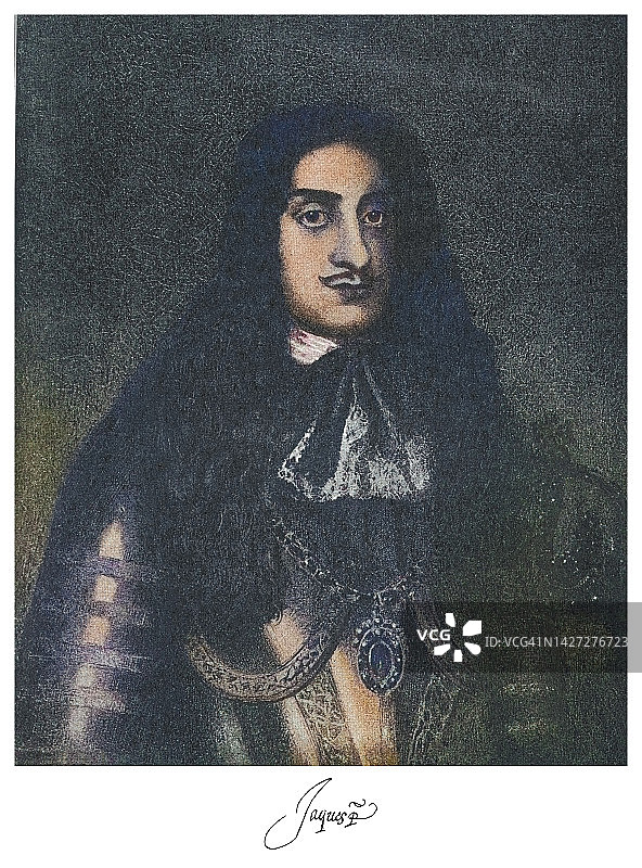 英国国王詹姆斯一世或詹姆斯六世肖像图片素材