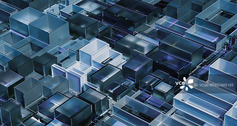 3D抽象立方体堆叠图片素材