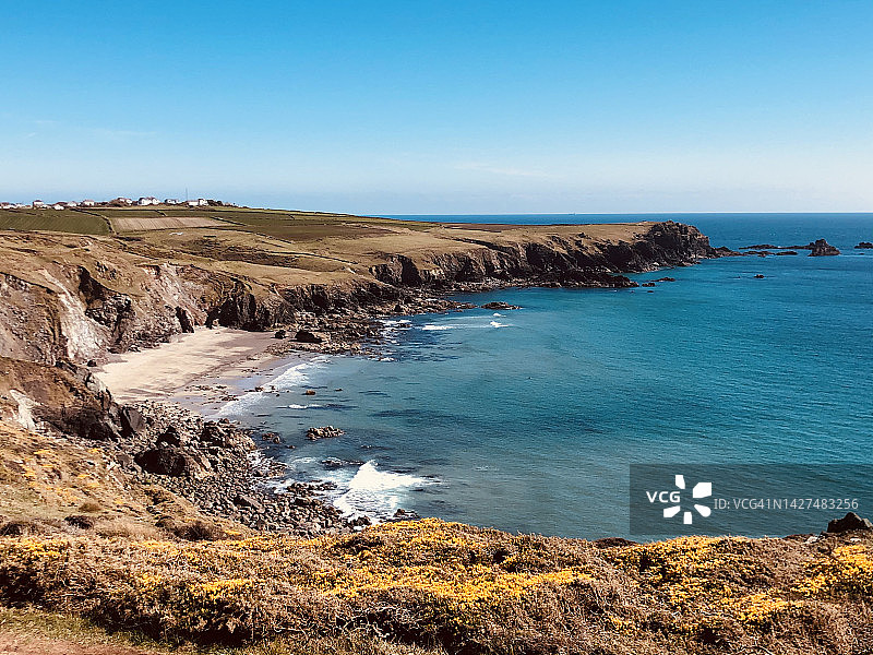 西南海岸小径，英国康沃尔郡马利昂图片素材