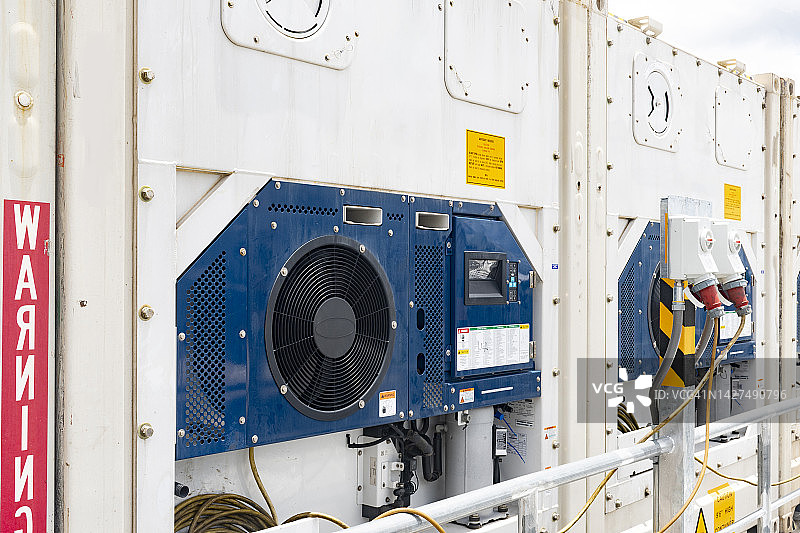 冷藏集装箱堆场插头图片素材