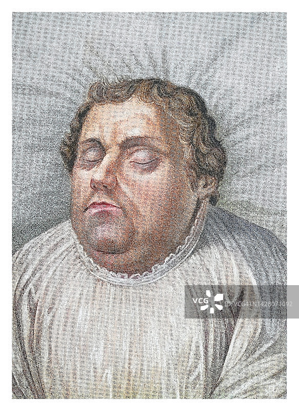 马丁·路德在维滕贝格弥留之际的肖像图片素材