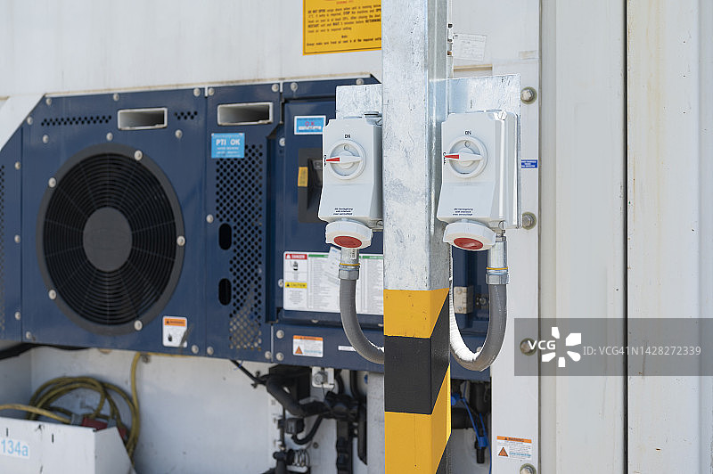 带插座的冷藏集装箱图片素材