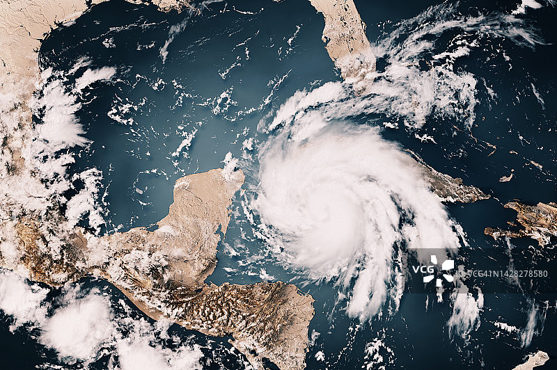 2022年飓风伊恩加勒比海云图3D渲染中性图片素材
