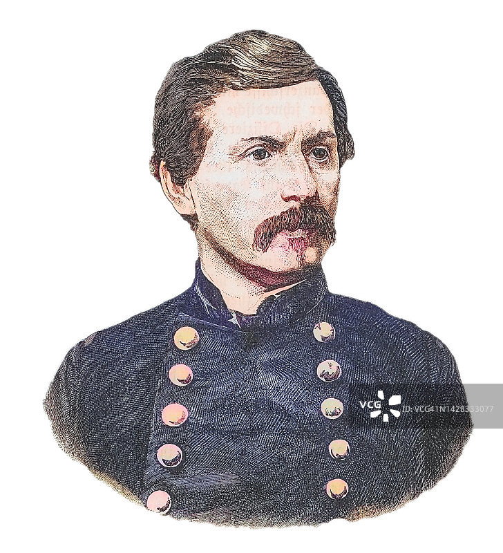 美国南北战争时期联邦将军乔治·布林顿·麦克莱伦肖像图片素材