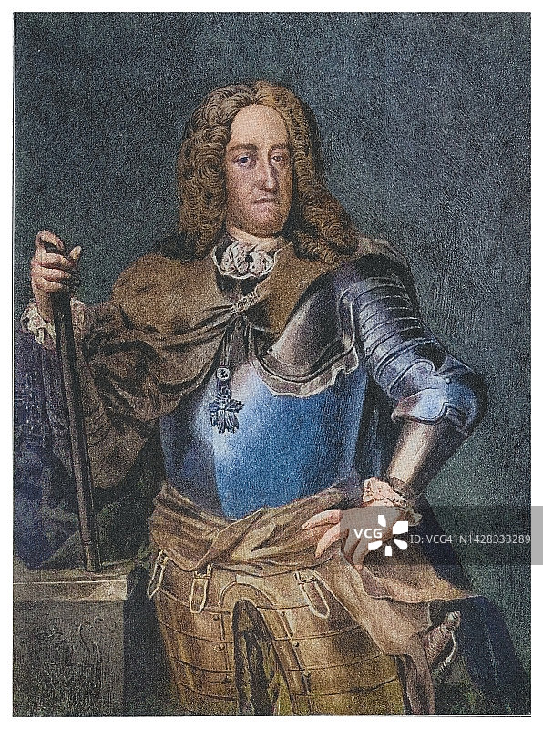 查理六世，神圣罗马帝国皇帝和奥地利哈布斯堡王朝统治者的肖像图片素材