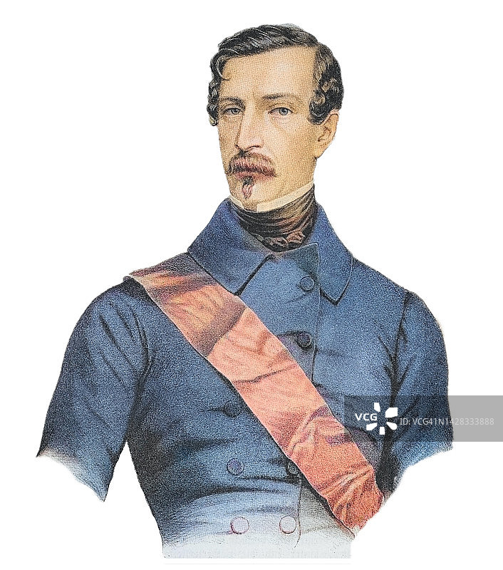 法兰西第一共和国总统和法兰西帝国末代皇帝拿破仑三世（路易-拿破仑·波拿巴）肖像图片素材