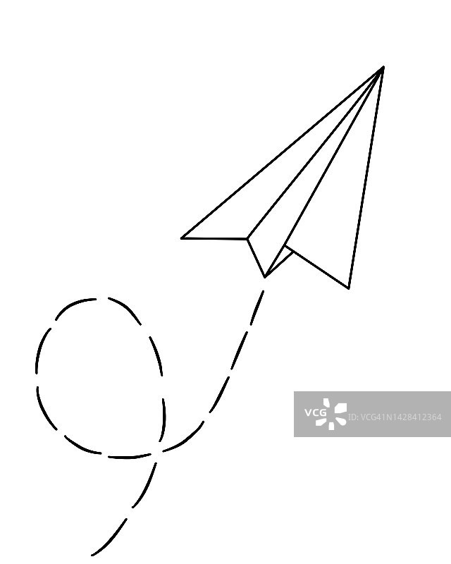 空中飞行的纸飞机矢量插画图片素材