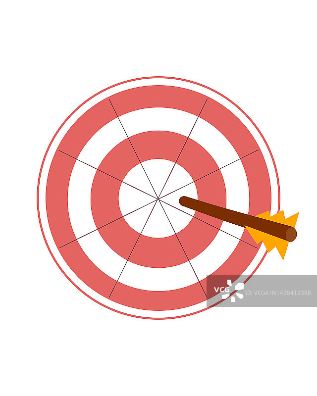 箭头射中靶心的插图图片素材
