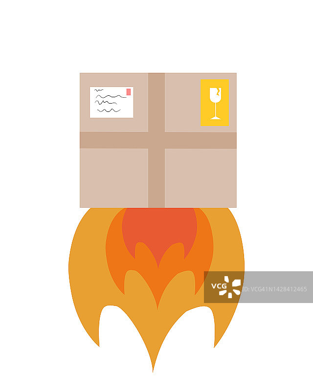 以快递方式递送包裹插画图片素材