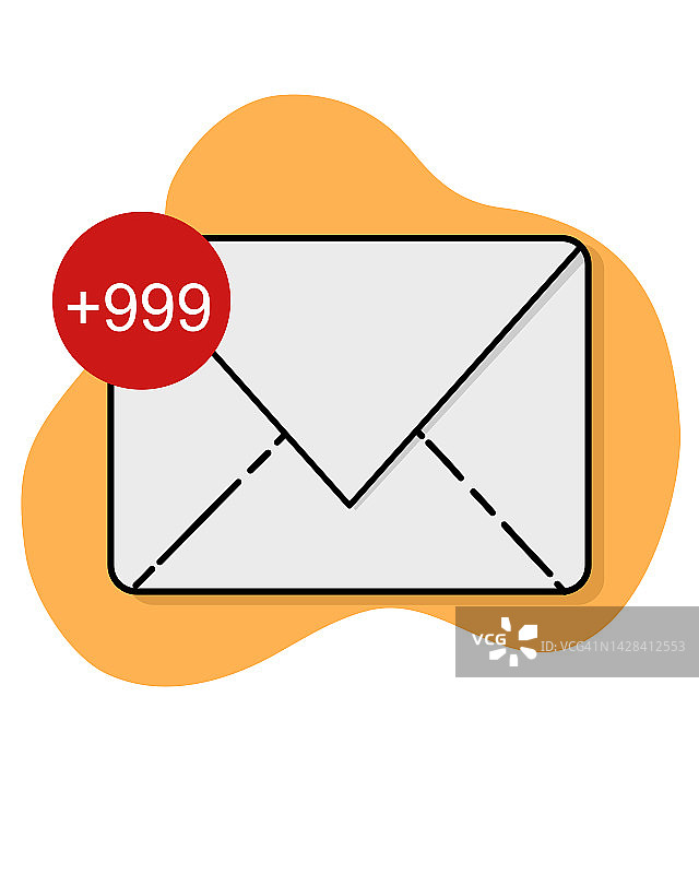 带通知的信封图标插画图片素材