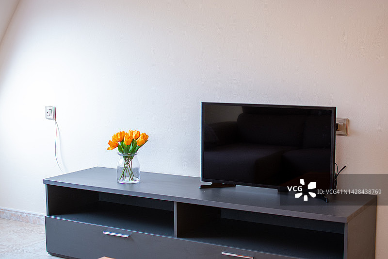 带平板电视的家具客厅图片素材