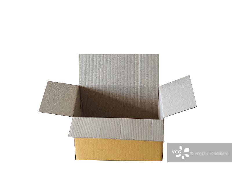 白色背景上的空纸盒图片素材