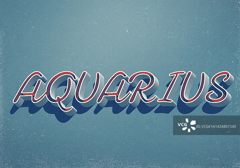 蓝色背景下的水瓶座星座图片素材