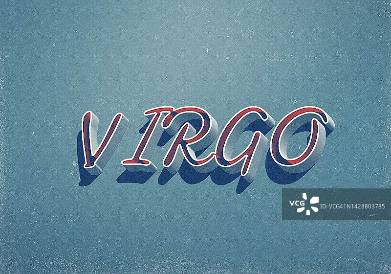 蓝色背景中的处女座星座图片素材
