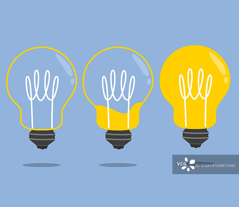 灯泡加载进度插画图片素材