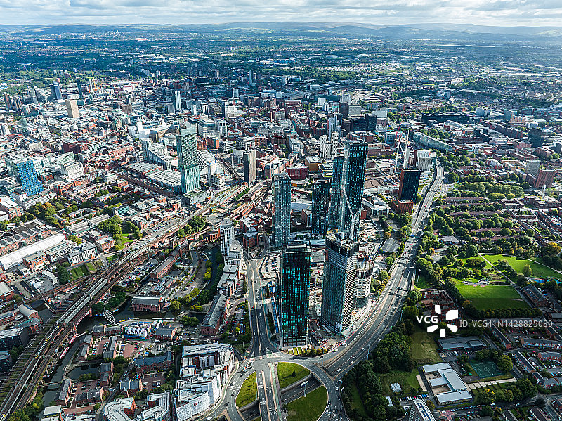 英国曼彻斯特市鸟瞰图片素材