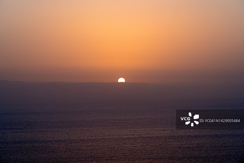 加那利群岛戈梅拉岛背后的日落图片素材