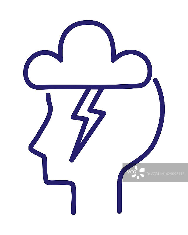 内部有图像的头部图标插画图片素材