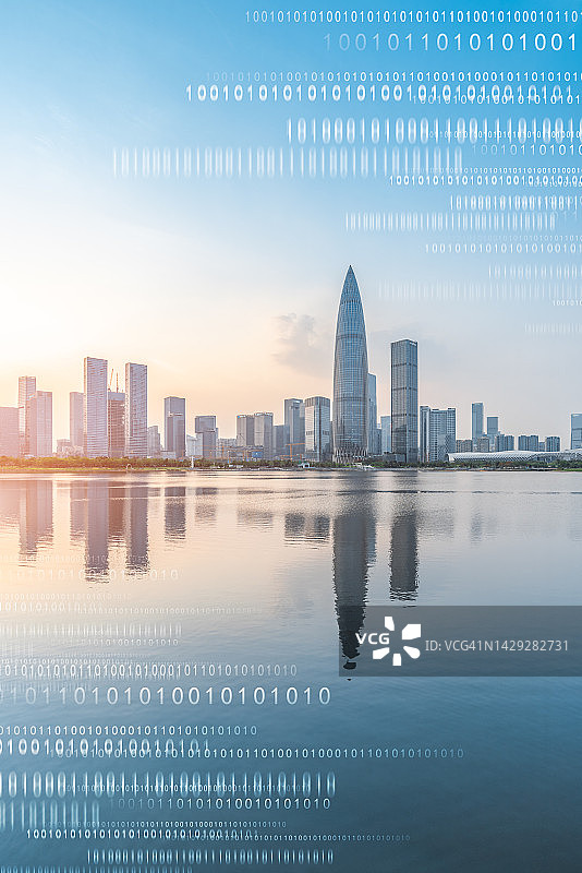 中国深圳南山区城市风光与科技概念图片素材