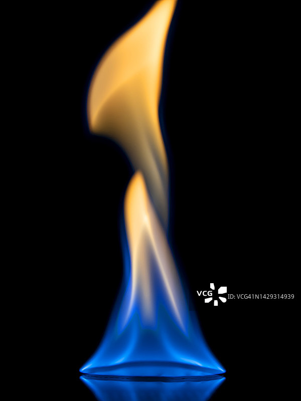 黑色背景上的火焰特写图片素材