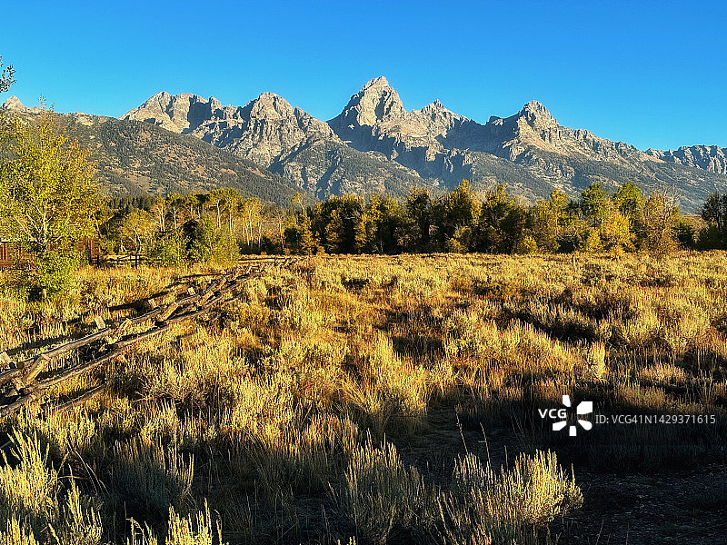 怀俄明州杰克逊霍尔的秋色图片素材