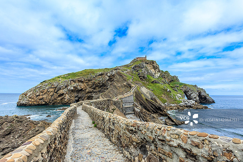 西班牙巴斯克地区圣胡安德加兹特鲁加切图片素材