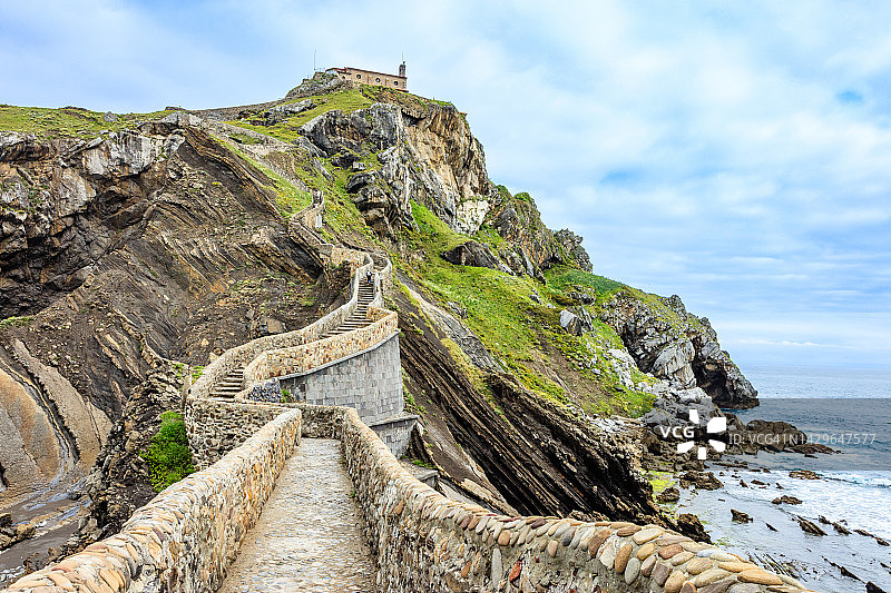 西班牙巴斯克地区圣胡安德加兹特鲁加切图片素材