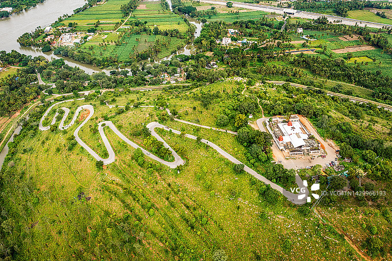 航拍卡里加塔斯里尼瓦萨寺庙图片素材